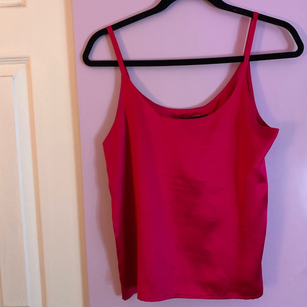 100% SILK Magenta Pink Tank Top